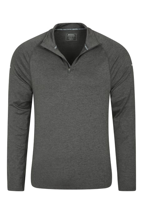 'Echo' Men's Melange Half Zip Midlayer Lightweight Reflective Slim Fit Jumper Charcoal - Image 6
