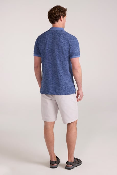 'Dawnay Pique' Men's Slub Textured Polo Shirt Comfy Casual T-Shirt Blue - Image 4