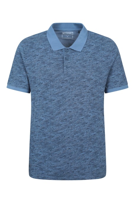 'Dawnay Pique' Men's Slub Textured Polo Shirt Comfy Casual T-Shirt Blue - Image 5