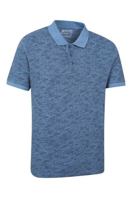 'Dawnay Pique' Men's Slub Textured Polo Shirt Comfy Casual T-Shirt Blue - Image 6