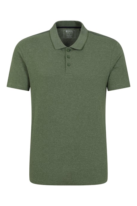 'Cordyline' Men's Textured Polo Sun Protection Button Neck Summer Tee Green - Image 6