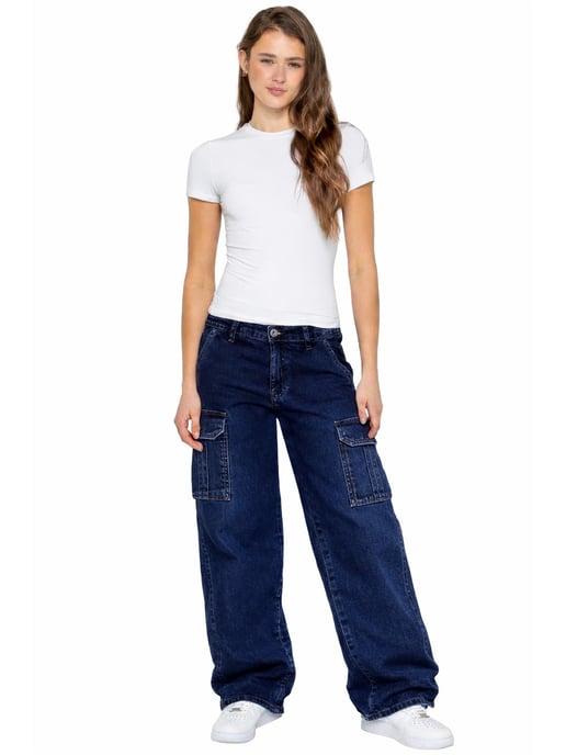 Enzo | Womens Cargo Baggy Jeans - Image 5
