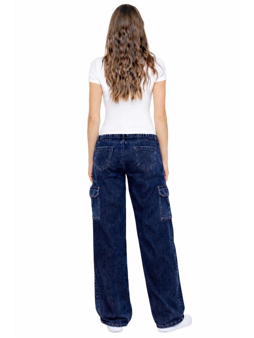 Enzo | Womens Cargo Baggy Jeans - Image 6
