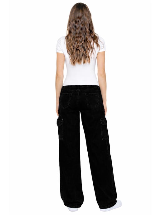 Enzo | Womens Cargo Baggy Jeans - Image 6