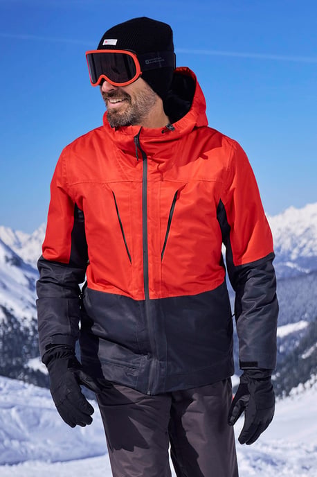 'Interstellar' Men's Padded Ski Jacket Waterproof Breathable Winter Coat Orange - Image 1