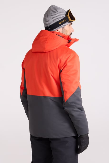 'Interstellar' Men's Padded Ski Jacket Waterproof Breathable Winter Coat Orange - Image 6