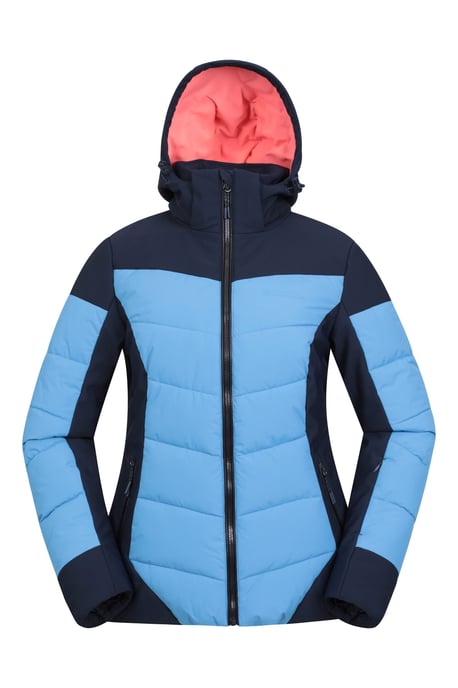 'Resort' Women's Padded Ski Jacket with Adjustable Hood Water Resistant Coat Navy - Image 2