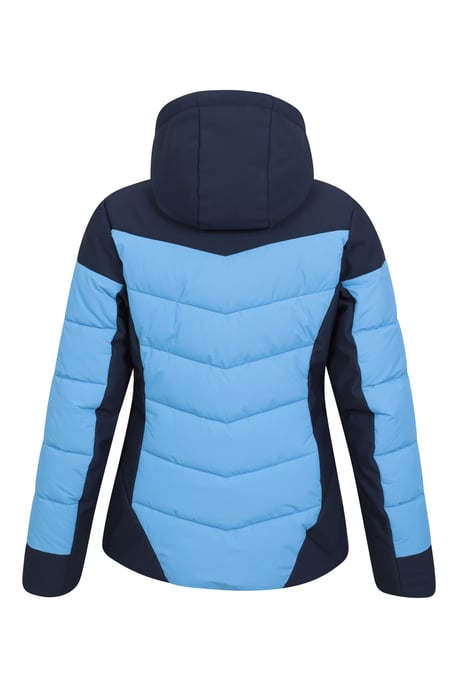 'Resort' Women's Padded Ski Jacket with Adjustable Hood Water Resistant Coat Navy - Image 4