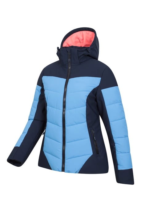 'Resort' Women's Padded Ski Jacket with Adjustable Hood Water Resistant Coat Navy - Image 5