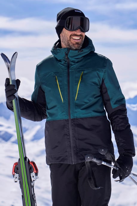 'Interstellar' Men's Padded Ski Jacket Waterproof Breathable Winter Coat Teal - Image 1