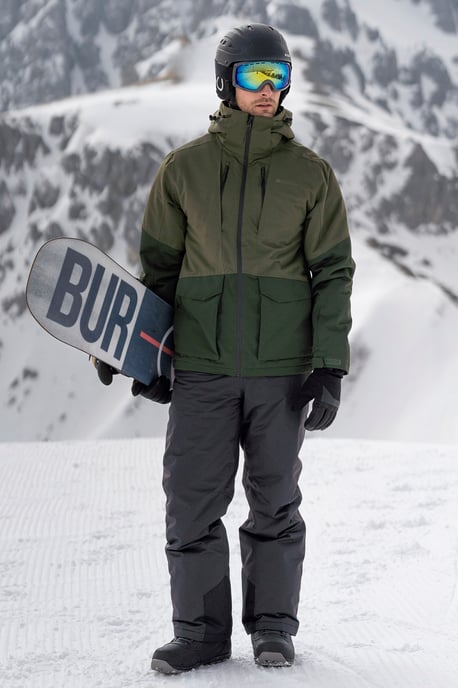 'Interstellar' Men's Padded Ski Jacket Waterproof Breathable Winter Coat Khaki - Image 1