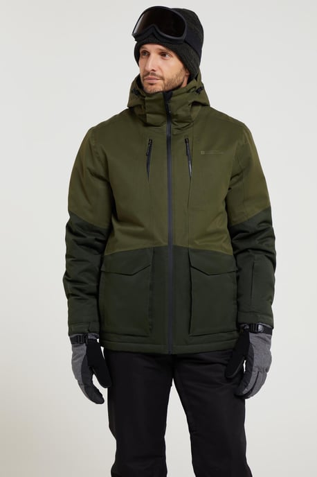 'Interstellar' Men's Padded Ski Jacket Waterproof Breathable Winter Coat Khaki - Image 2