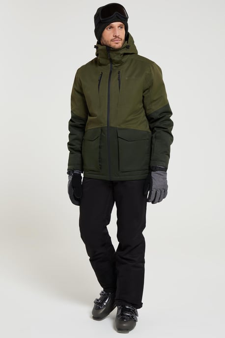 'Interstellar' Men's Padded Ski Jacket Waterproof Breathable Winter Coat Khaki - Image 3