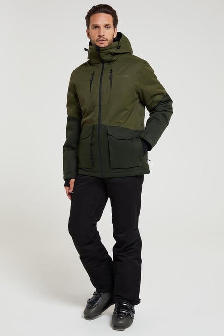 'Interstellar' Men's Padded Ski Jacket Waterproof Breathable Winter Coat Khaki - Image 4
