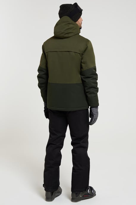 'Interstellar' Men's Padded Ski Jacket Waterproof Breathable Winter Coat Khaki - Image 6