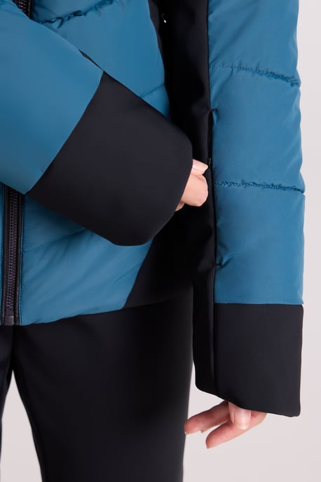 'Resort' Women's Padded Ski Jacket with Adjustable Hood Water Resistant Coat Dark Green - Image 3
