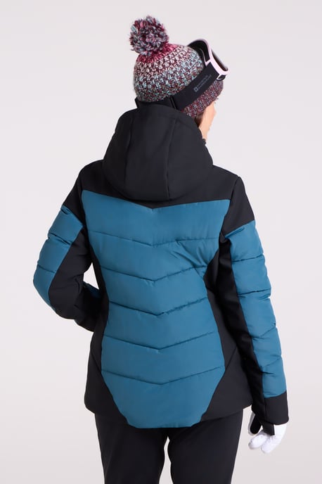 'Resort' Women's Padded Ski Jacket with Adjustable Hood Water Resistant Coat Dark Green - Image 5