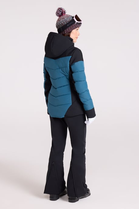 'Resort' Women's Padded Ski Jacket with Adjustable Hood Water Resistant Coat Dark Green - Image 6