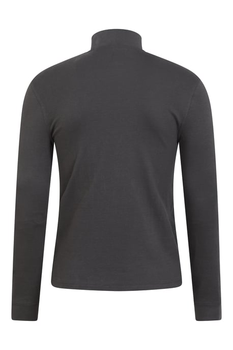 'Meribel' Men's Turtle Neck Top Cotton Winter Thermal Base Layer Dark Grey - Image 5