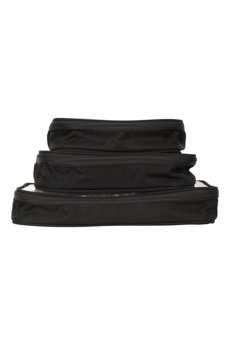 Clear Travel Cases 3 Pack Durable Compact Lightweight Luggage Packing Pouches Black - Image 2