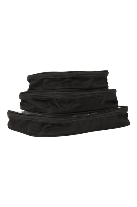 Clear Travel Cases 3 Pack Durable Compact Lightweight Luggage Packing Pouches Black - Image 3