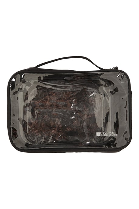 Clear Travel Cases 3 Pack Durable Compact Lightweight Luggage Packing Pouches Black - Image 5