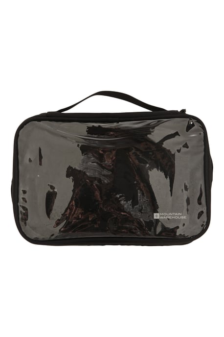 Clear Travel Cases 3 Pack Durable Compact Lightweight Luggage Packing Pouches Black - Image 6