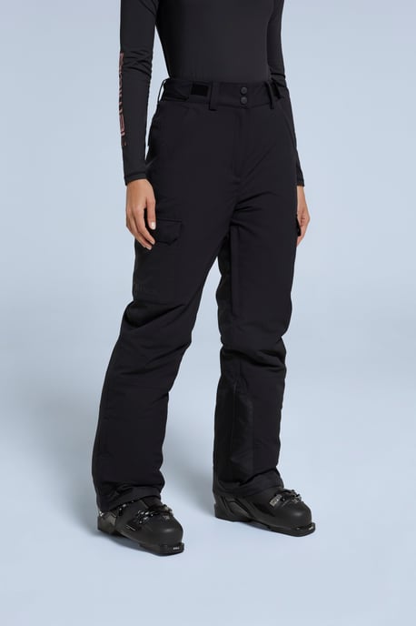 'Glaze' Women's Snow Pants Casual Straight Leg Adjustable Waist Winter Trouser Black - Image 1