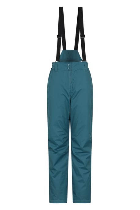 'Moon' Women's Ski Pants Warm Insulated Snow Proof Elastic Waist Winter Trouser Teal - Image 4