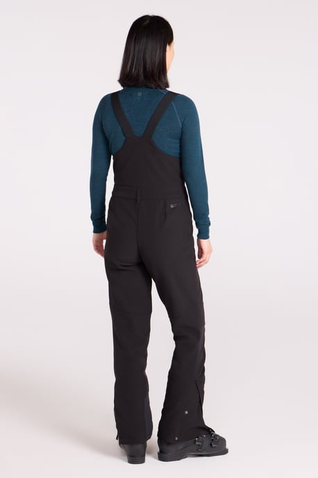Women's Softshell Bib Front Ski Pants Warm Fleece Lined Windproof Winter Trouser Black - Image 3