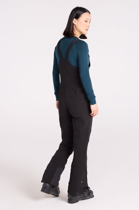 Women's Softshell Bib Front Ski Pants Warm Fleece Lined Windproof Winter Trouser Black - Image 5