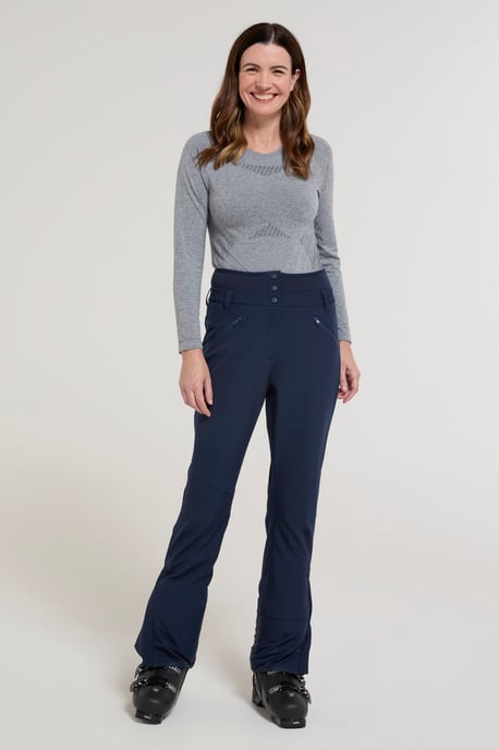 'Avalanche' Women's Ski Pants High Waist Warm Insulated Snow Proof Winter Trouser Dark Blue - Image 3