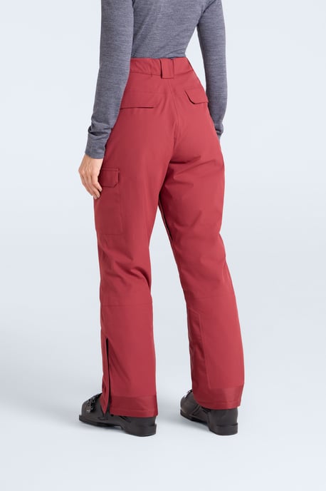 'Glaze' Women's Snow Pants Casual Straight Leg Adjustable Waist Winter Trouser Red - Image 3