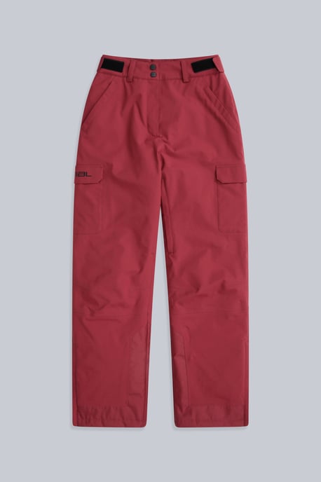 'Glaze' Women's Snow Pants Casual Straight Leg Adjustable Waist Winter Trouser Red - Image 5