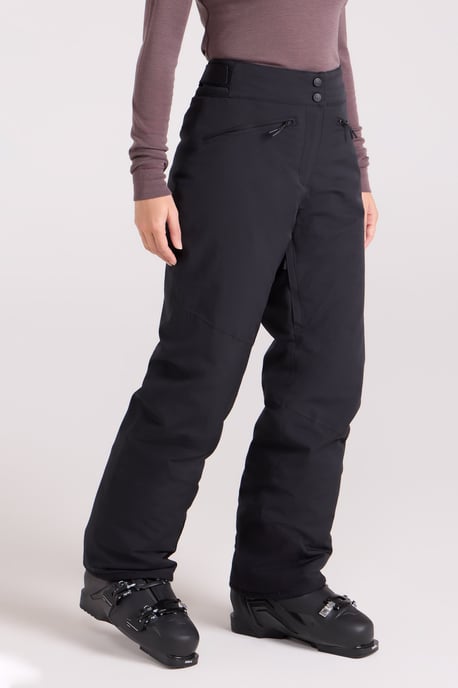 'Isola II' Women's Extreme Ski Pants Waterproof Adjustable Waist Winter Trouser Black - Image 1