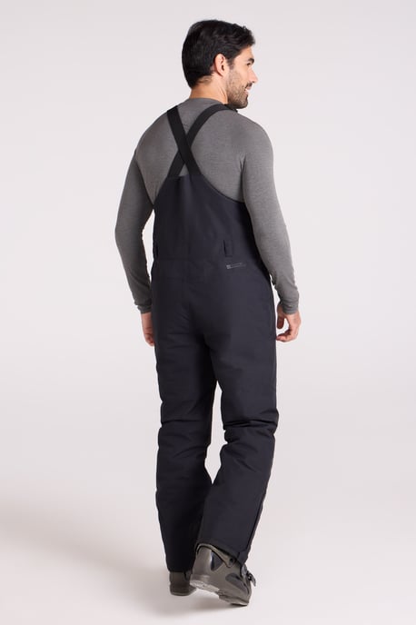 'Eris' Men's Waterproof Bib Front Ski Pants Elastic Braces Casual Winter Trouser Black - Image 3