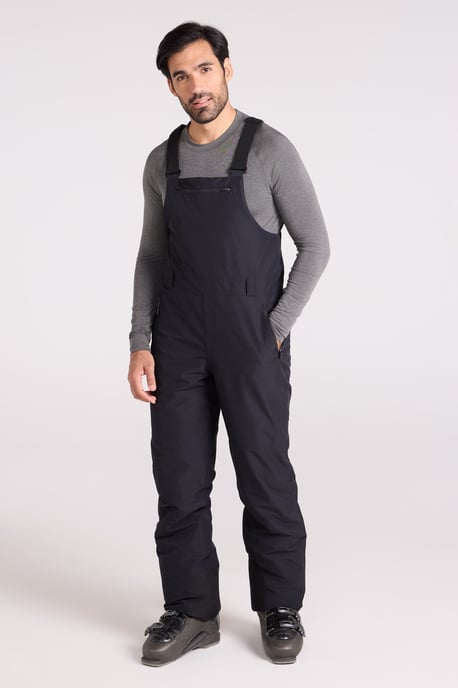 'Eris' Men's Waterproof Bib Front Ski Pants Elastic Braces Casual Winter Trouser Black - Image 5