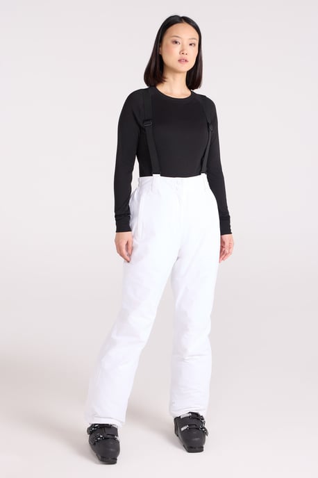'Moon' Women's Ski Pants Warm Insulated Snow Proof Elastic Waist Winter Trouser White - Image 1