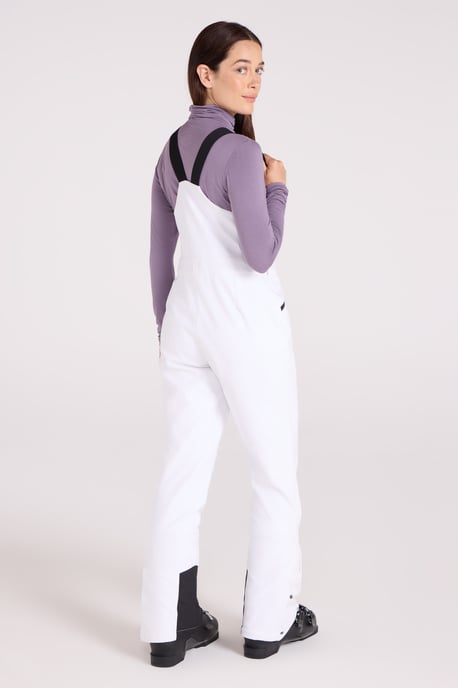 Women's Softshell Bib Front Ski Pants Warm Fleece Lined Windproof Winter Trouser White - Image 4