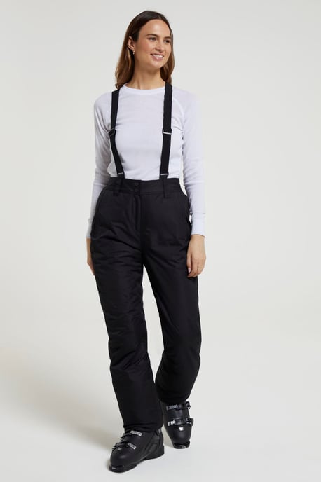 'Moon' Women's Slim Leg Ski Pants Water Resistant Warm Insulated Winter Trousers Black - Image 1