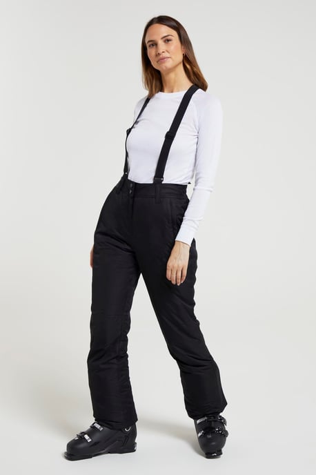 'Moon' Women's Slim Leg Ski Pants Water Resistant Warm Insulated Winter Trousers Black - Image 3