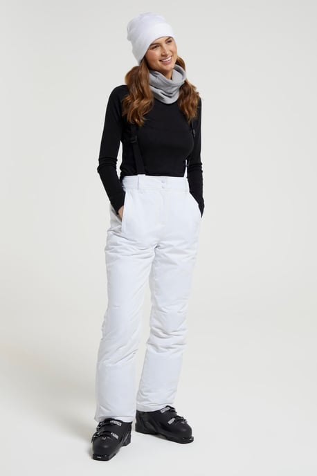 'Moon' Women's Slim Leg Ski Pants Water Resistant Warm Insulated Winter Trousers White - Image 3