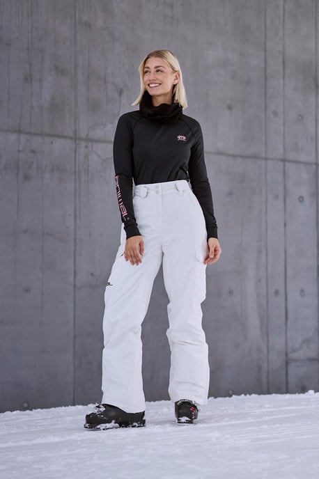 'Glaze' Women's Snow Pants Casual Straight Leg Adjustable Waist Winter Trouser White - Image 1