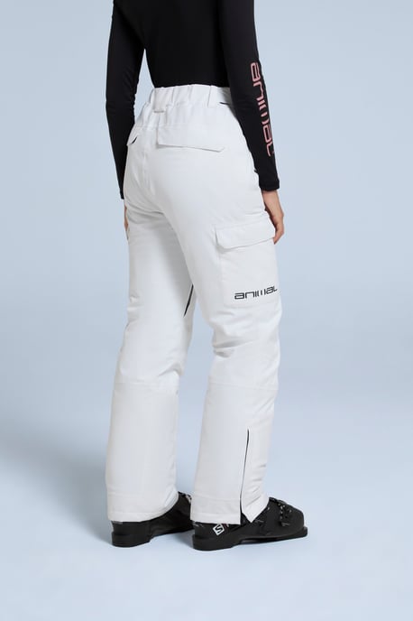 'Glaze' Women's Snow Pants Casual Straight Leg Adjustable Waist Winter Trouser White - Image 4
