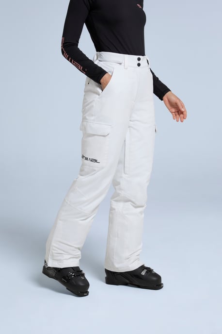 'Glaze' Women's Snow Pants Casual Straight Leg Adjustable Waist Winter Trouser White - Image 5