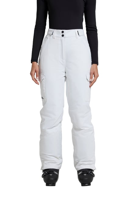'Glaze' Women's Snow Pants Casual Straight Leg Adjustable Waist Winter Trouser White - Image 6