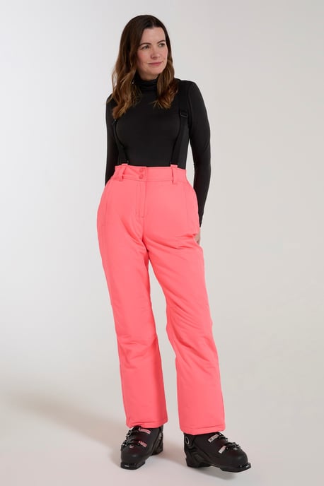 'Moon' Women's Ski Pants Warm Insulated Snow Proof Elastic Waist Winter Trouser Pink - Image 1