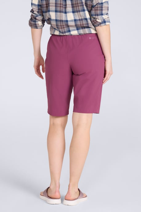 'Explorer' Women's Long Shorts Quick Dry Walking Active Adventure Bottoms Burgundy - Image 3