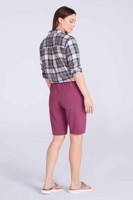 'Explorer' Women's Long Shorts Quick Dry Walking Active Adventure Bottoms Burgundy - Image 4