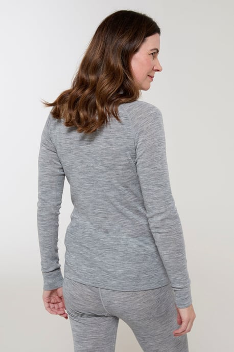 Women's Base Layer Top Zip Neck Breathable Long Sleeved Tee Light Grey - Image 4